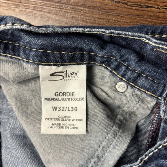 Silver Gordie Straight Leg Jeans Medium Wash Distressed Men’s Size 32 X 30 - Picture 6 of 12